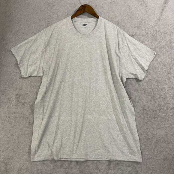 NWOT Lands' End Men's XXL Gray Heather Crewneck T-Shirt Cotton Casual Wear - Picture 2 of 8